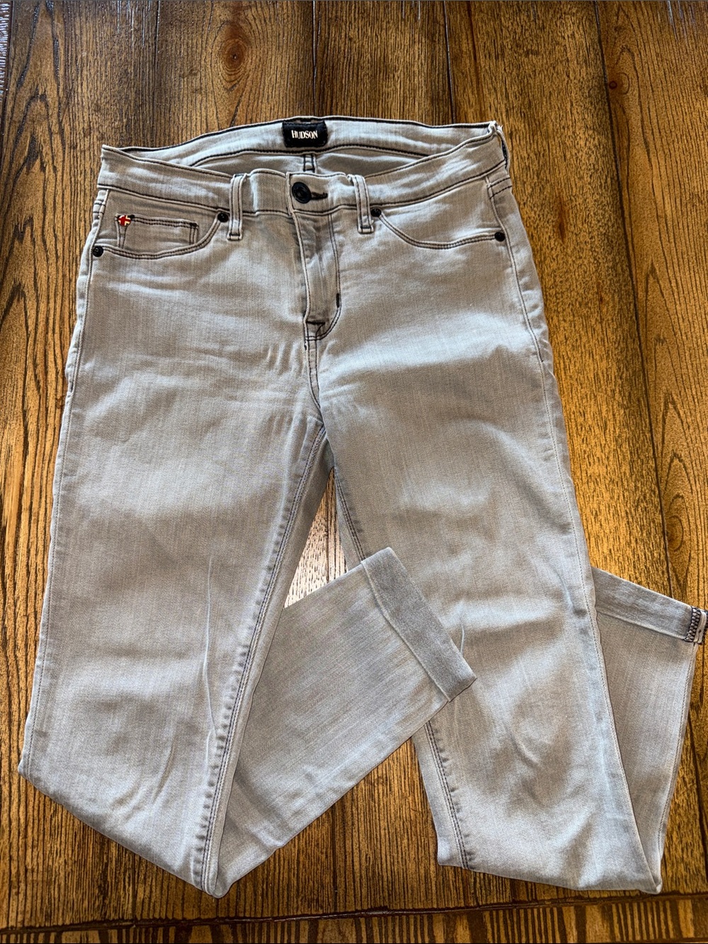 Hudson Jeans Women's Harkin Crop Light Gray Super Skinny Jeans